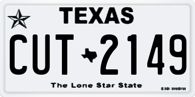 TX license plate CUT2149