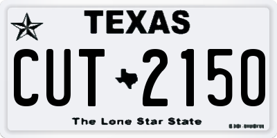 TX license plate CUT2150