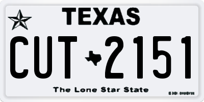 TX license plate CUT2151