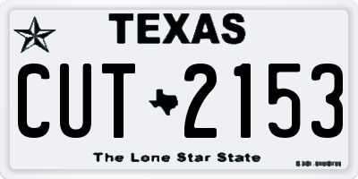 TX license plate CUT2153