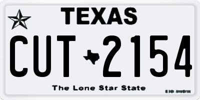 TX license plate CUT2154