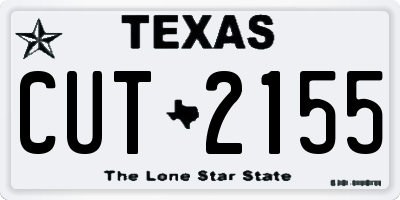 TX license plate CUT2155