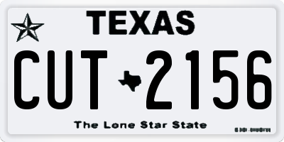 TX license plate CUT2156