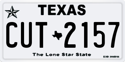 TX license plate CUT2157