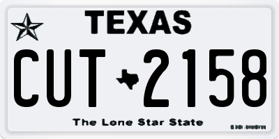 TX license plate CUT2158