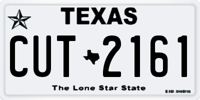 TX license plate CUT2161