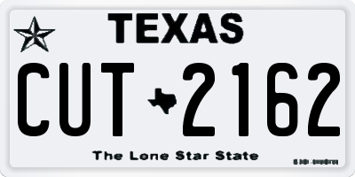 TX license plate CUT2162