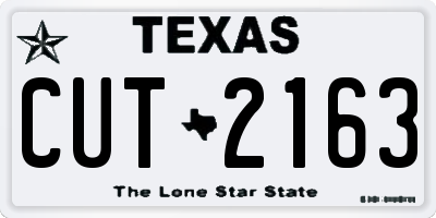 TX license plate CUT2163