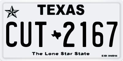 TX license plate CUT2167