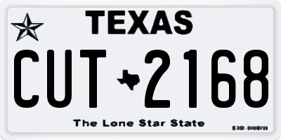 TX license plate CUT2168