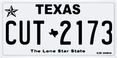 TX license plate CUT2173