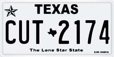 TX license plate CUT2174