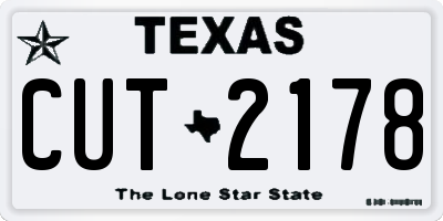 TX license plate CUT2178