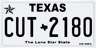 TX license plate CUT2180