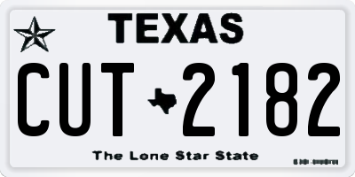 TX license plate CUT2182