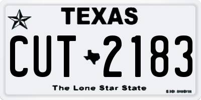 TX license plate CUT2183