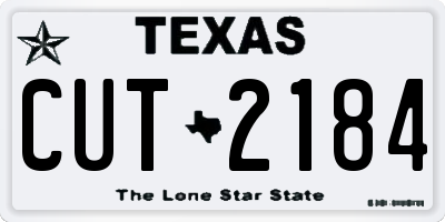 TX license plate CUT2184