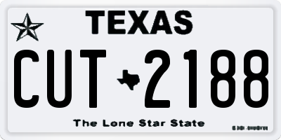 TX license plate CUT2188