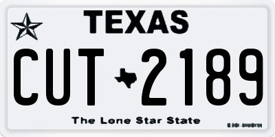 TX license plate CUT2189