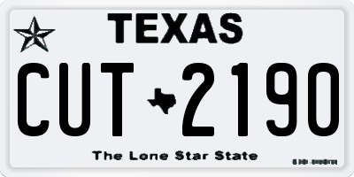TX license plate CUT2190