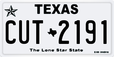 TX license plate CUT2191