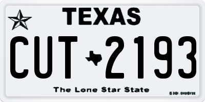 TX license plate CUT2193