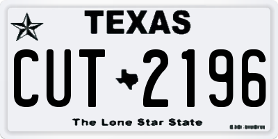 TX license plate CUT2196
