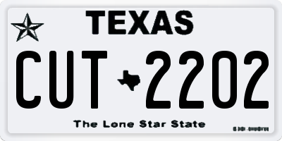 TX license plate CUT2202
