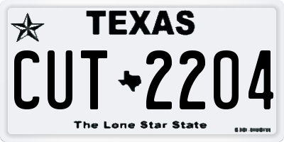 TX license plate CUT2204