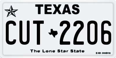 TX license plate CUT2206