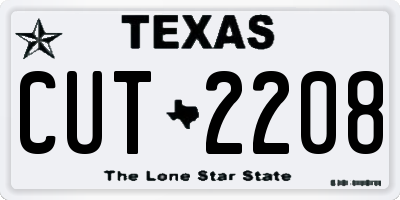 TX license plate CUT2208