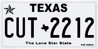 TX license plate CUT2212