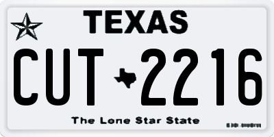 TX license plate CUT2216