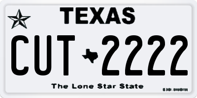 TX license plate CUT2222