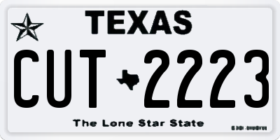 TX license plate CUT2223