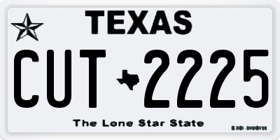 TX license plate CUT2225