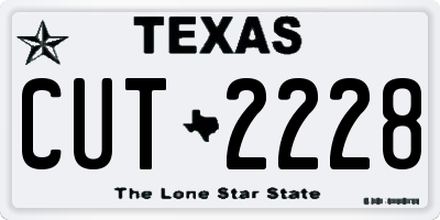 TX license plate CUT2228