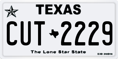 TX license plate CUT2229