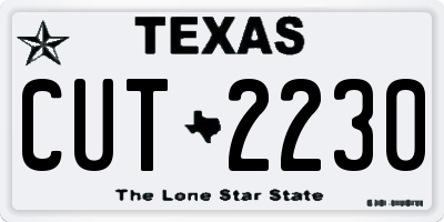 TX license plate CUT2230