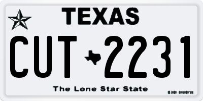 TX license plate CUT2231