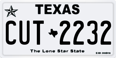 TX license plate CUT2232