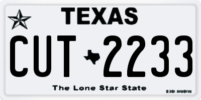TX license plate CUT2233