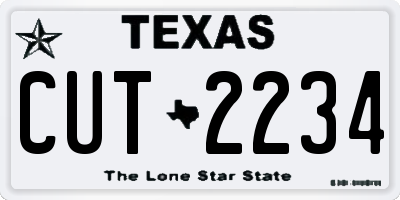 TX license plate CUT2234