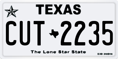 TX license plate CUT2235