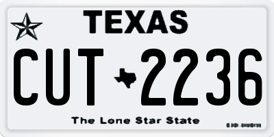 TX license plate CUT2236
