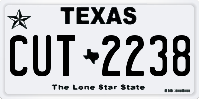 TX license plate CUT2238