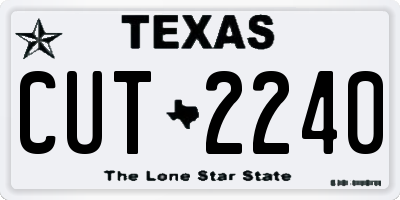 TX license plate CUT2240
