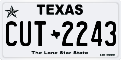 TX license plate CUT2243