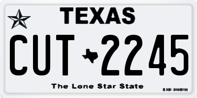 TX license plate CUT2245