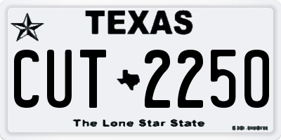 TX license plate CUT2250